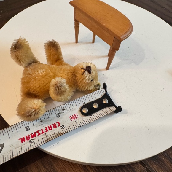 Antique Steiff Mohair Teddy Bear Mini 3" Tall Brown Fur Adorable Miniature - Picture 7 of 8